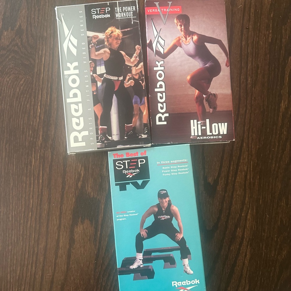 Vintage Reebok workout VHS tapes